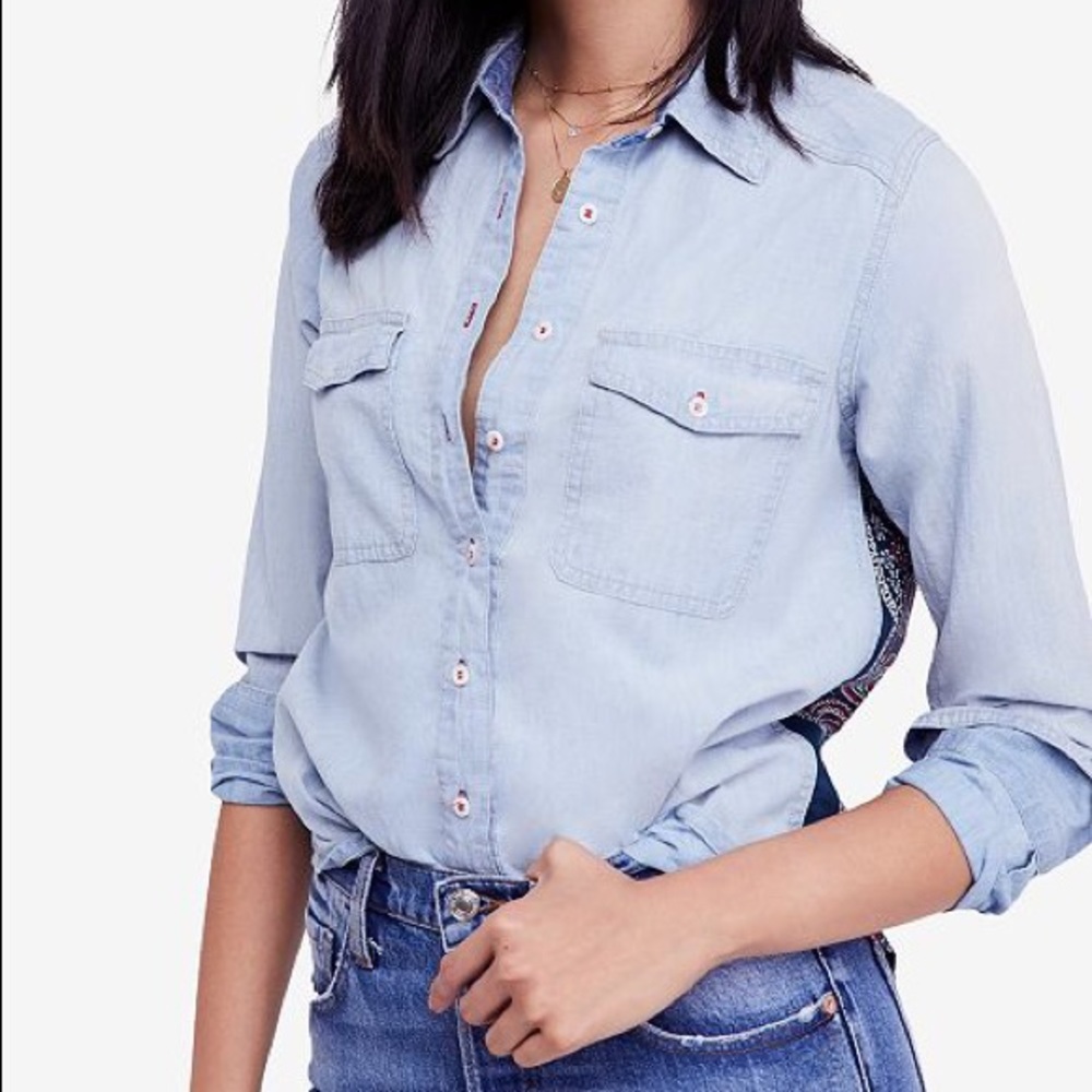 Free People - Bandana Bandit Denim Shirt